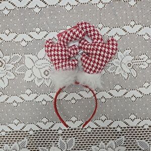 NWT Reindeer Antlers Headband Red and White Christmas Deer Fawn Celebrate It